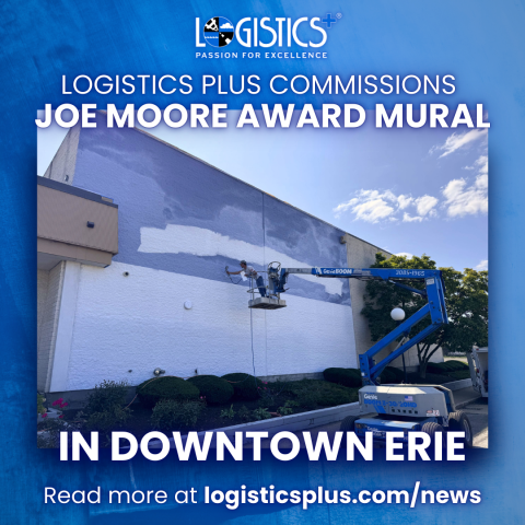 Logistics Plus Commissions Joe Moore Award Mural in Downtown Erie